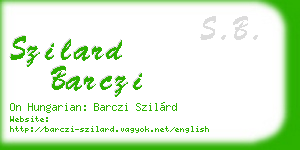 szilard barczi business card